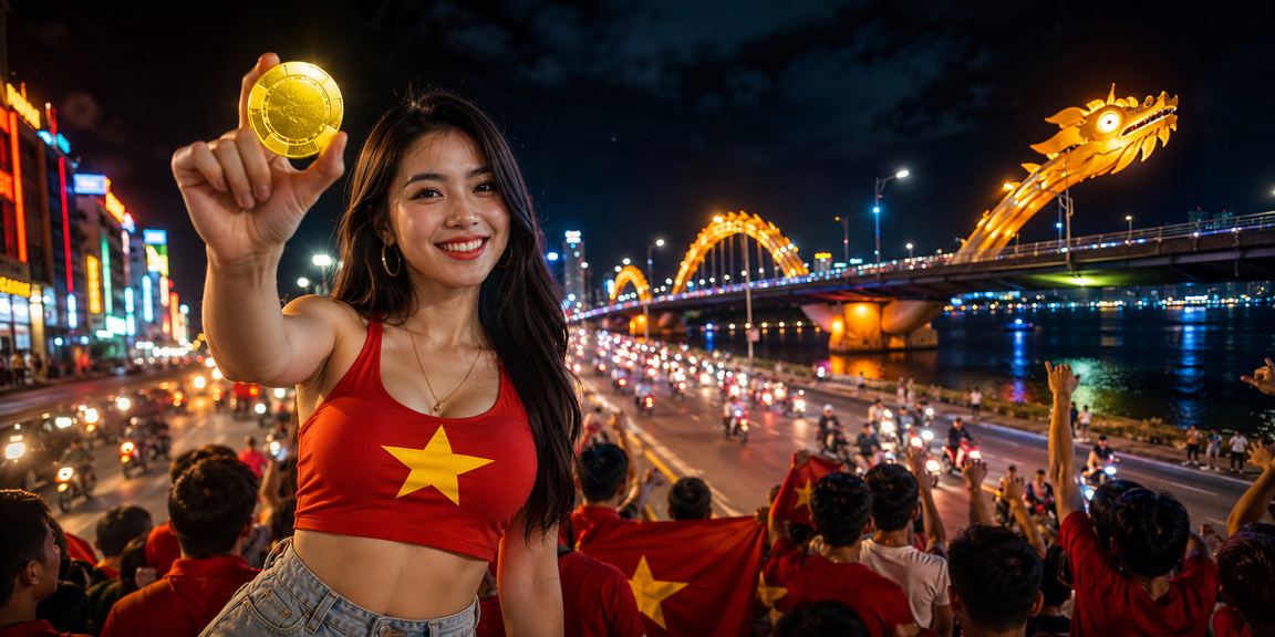 Đèn neon rực rỡ tại Đà Nẵng về đêm – không khí giải trí và đặt cược thể thao sôi động